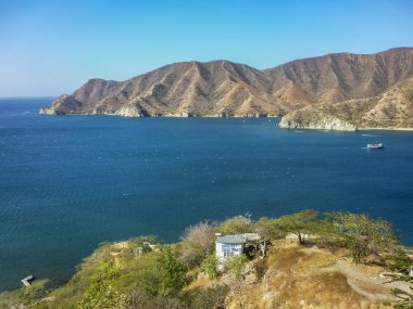 Kolombiya Taganga Bay havadan görünüm