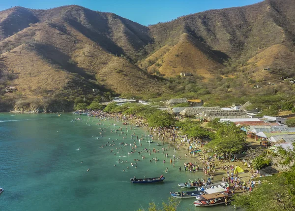 Kolumbia Taganga Bay widok lotniczy — Zdjęcie stockowe