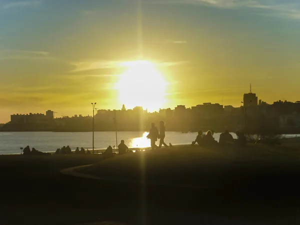 Захід сонця в парку в Монтевідео — стокове фото
