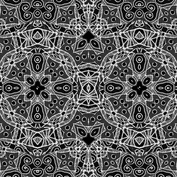 Чёрно-белый геометрический племенной узор — стоковое фото