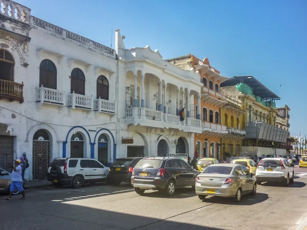 Sokak tarihi merkezi Cartagena Kolombiya — Stok fotoğraf