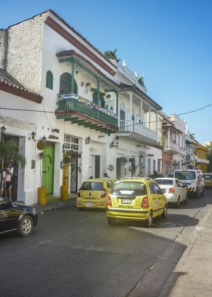 Straat van historische centrum van Cartagena Colombia — Stockfoto