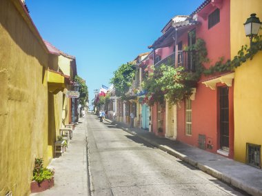 Colonial Style Colorful evler Cartagena de Indias Kolombiya
