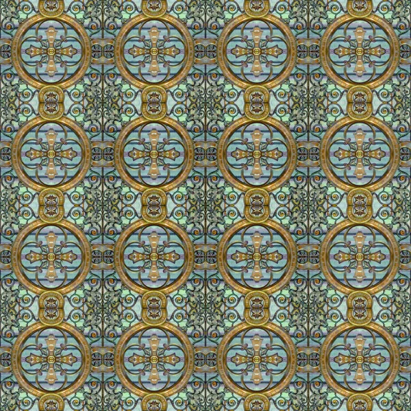 Moderna geometriska Seamless mönster mosaik — Stockfoto
