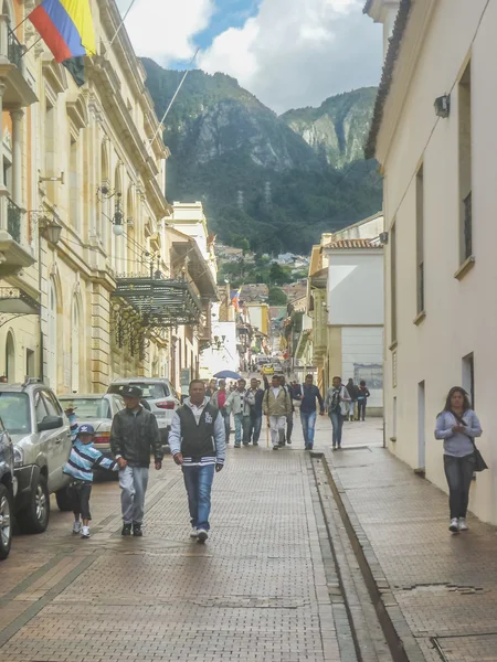 哥伦比亚波哥大历史中心的传统街道 — 图库照片