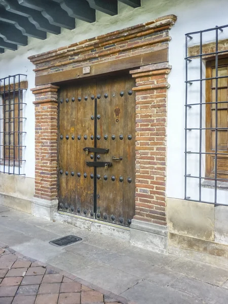 Traditional Street på historiska centrum av Bogota Colombia — Stockfoto