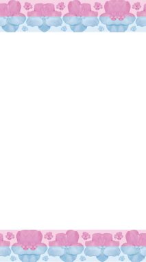 Renklendirilmiş renkli çiçek desenli moitf kenarlıklarının yer aldığı boş çerçevenin dikey videosu