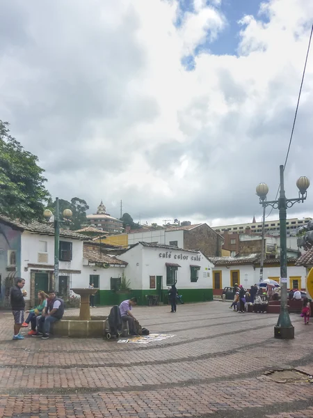 Pequena Praça no Centro Histórico de Bogotá Colômbia — Fotografia de Stock