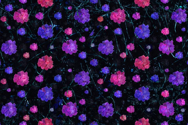 Grunge estampado floral patrón sin costura —  Fotos de Stock