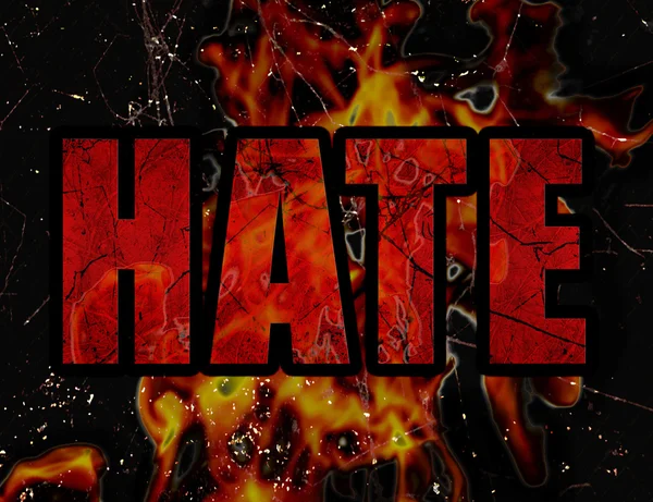 Diseño tipográfico del concepto del odio — Foto de Stock