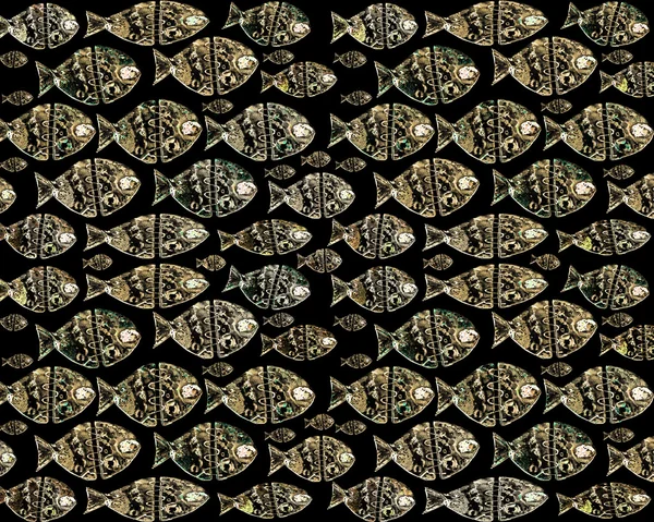 Decorated Fish Artwork Pattern — Stock Photo, Image