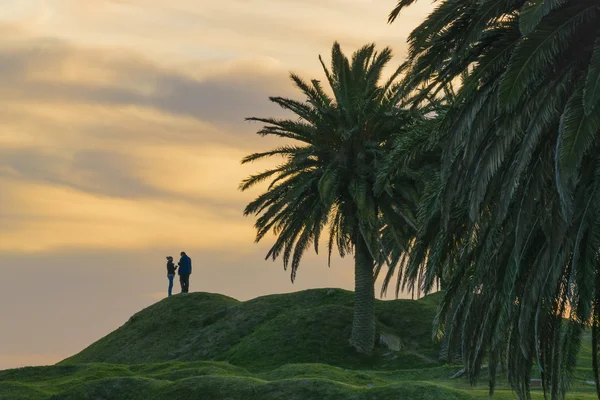 Hora de pôr do sol no Parque Rodo em Montevidéu Uruguai — Fotografia de Stock