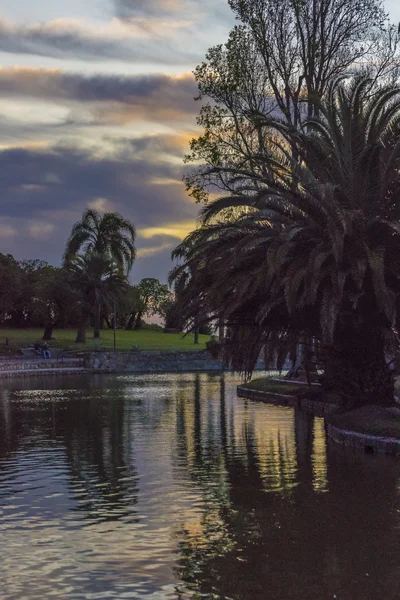 Sunset Urban Scene at Park in Montevideo — Stock Photo, Image