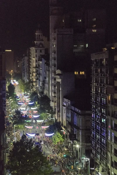 Vista aerea Inagural Parade di Carnevale a Montevideo Uruguay — Foto Stock