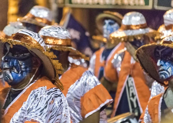 Groep Candombe Drummers op Carnaval Parade van Uruguay — Stockfoto