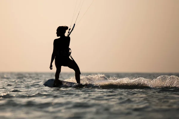 Kitesurfing Kiteboarding Exotic Island Themed Action Photos — 스톡 사진