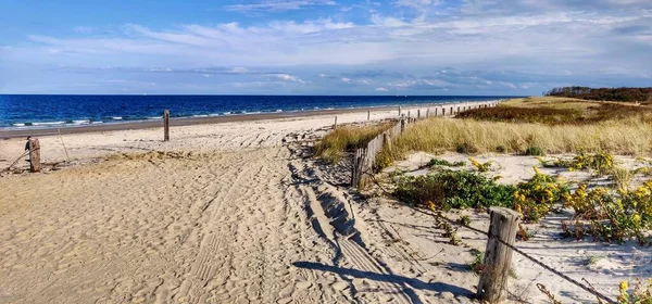 Duxbury Strand Mentén Strop Fehér Homokos Strand Található Város Duxbury — Stock Fotó