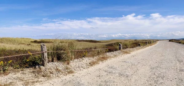 Gurnet Road Uma Estrada Terra Longo Long Beach Duxbury Massachusetts Imagens Royalty-Free