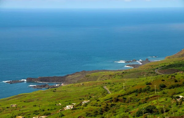 Vista Galinheiro Uma Pequena Cidade Encosta Norte Ilha Fogo Cabo — Fotografia de Stock