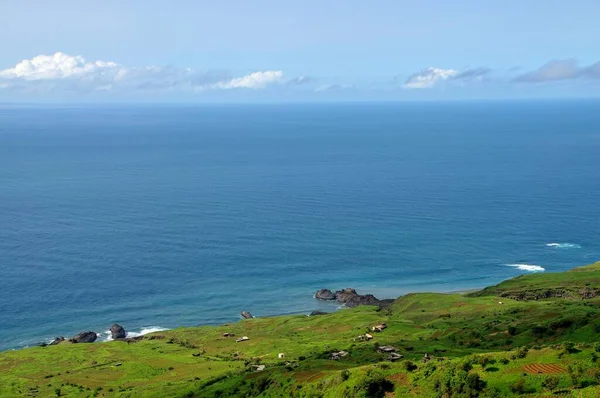 Águas Azuis Costa Galinheiro Ilha Fogo Cabo Verde — Fotografia de Stock