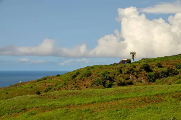 Ein Felsenhaus Liegt Auf Einer Klippe Der Stadt Sao Jorge — Stockfoto
