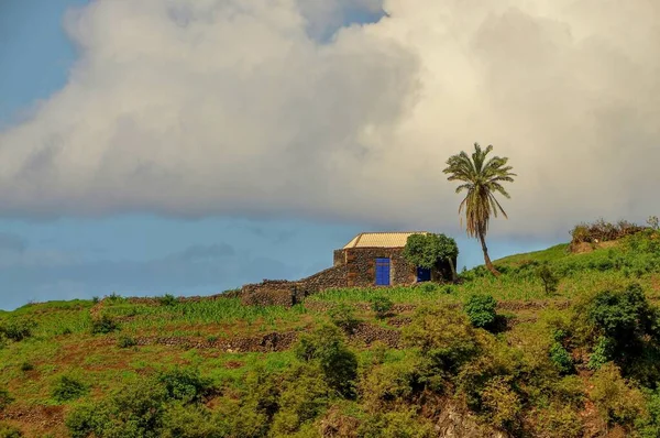 Iconic Home Plain Field Village Sao Jorge Fogo Cabo Verde — Stock Photo, Image