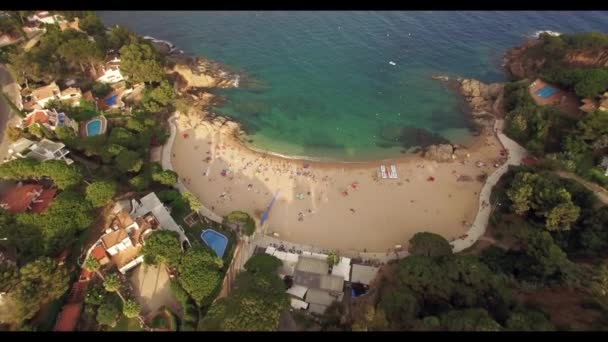 Cala Bona San Fransesc Bay Beach rögzített drone — Stock videók