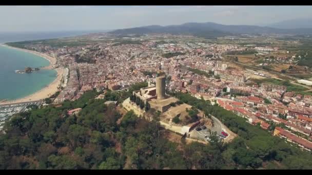 Blanes - Catalunha - Espanha - gravado com drone 4K vídeo 24 fps — Vídeo de Stock