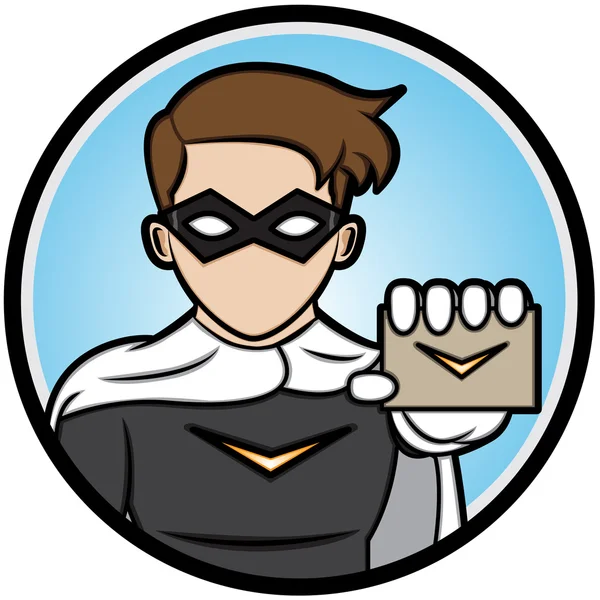 Superhero menunjukkan kartu - Stok Vektor