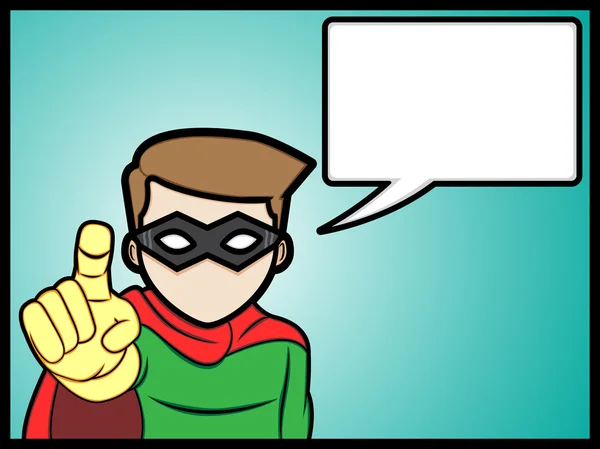 Illustration of a talking superhero — Stock Vector