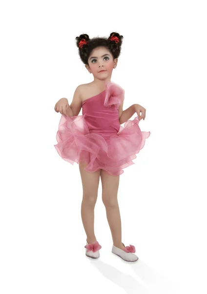 Little Ballerina in  pink  dress — Stock Photo, Image