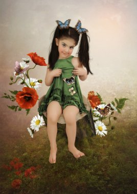 Kelebekli küçük kız