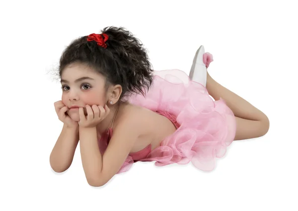 Klein meisje in roze tutu — Stockfoto