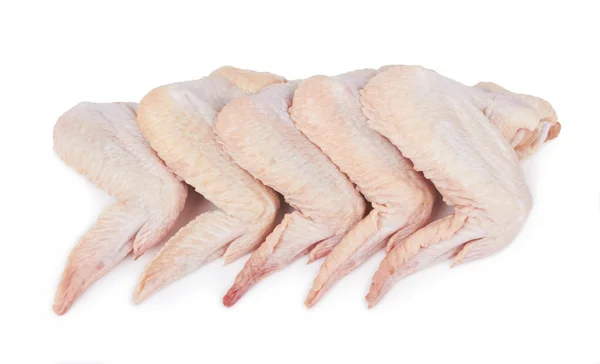 Asas de frango no fundo branco — Fotografia de Stock