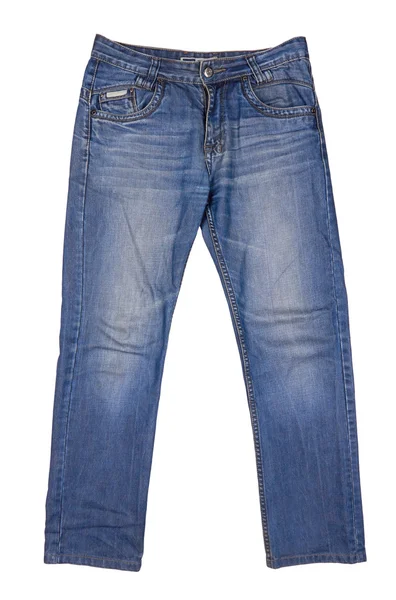 Blå Jeans på hvid - Stock-foto