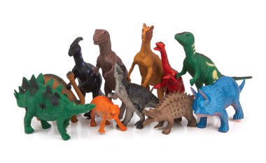 beyaz zemin üzerinde dinozorlar