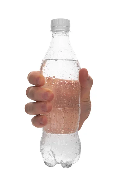 Beyaz arka planda bir şişe su — Stok fotoğraf
