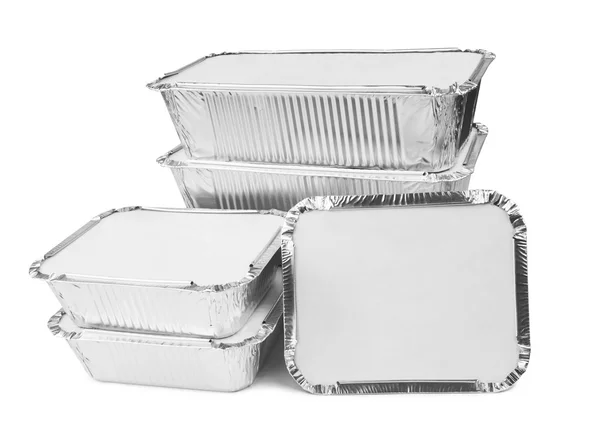 Foil trays  on white   background — Stock Photo, Image