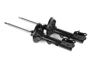 Beyaz arka plan üzerinde izole amortisörler süspansiyon