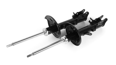 Beyaz arka plan üzerinde izole amortisörler süspansiyon