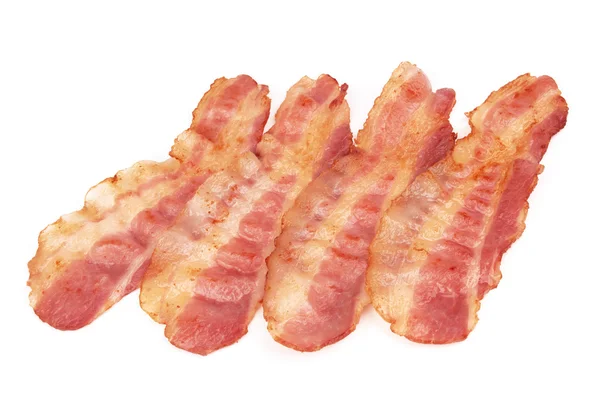 Bacon på vit — Stockfoto