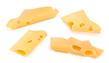 Beyaz arkaplanda peynir