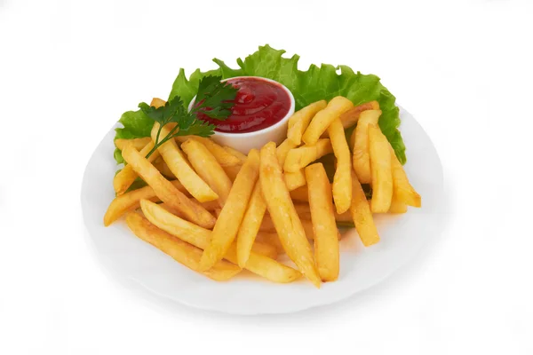 Pommes auf weißem Hintergrund — Stockfoto