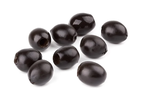 Svarta oliver på en vit bakgrund — Stockfoto