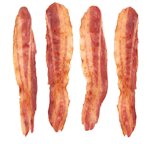 bacon  on a white  background