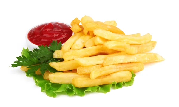 Pommes auf weißem Hintergrund — Stockfoto