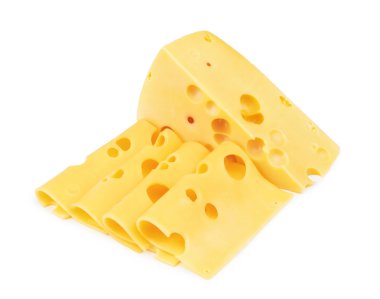 beyaz arkaplanda peynir