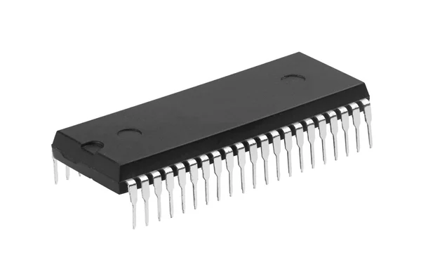 Microchip su sfondo bianco — Foto Stock