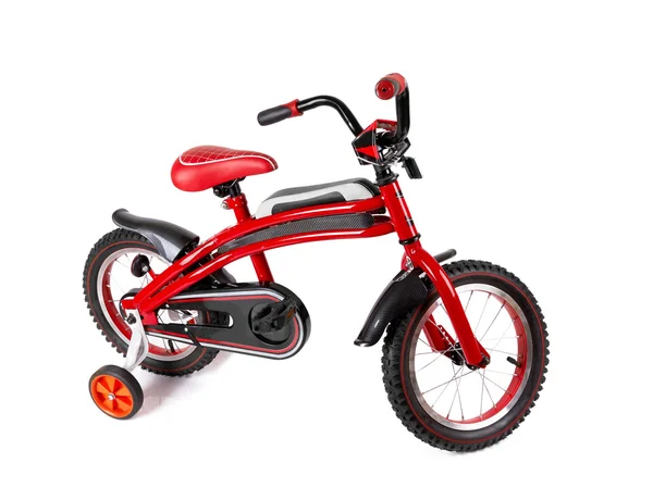 Beyaz zemin üzerine kırmızı bisiklet — Stok fotoğraf