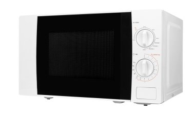 Beyaz bir arka plan üzerinde mikrodalga